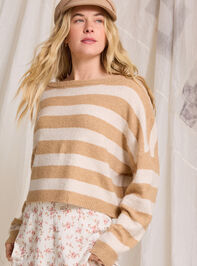 Greer Boat Neck Stripe Sweater Detail 2 - TULLABEE