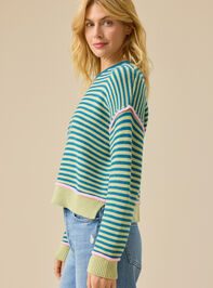 Blossom Stripe Pullover Sweater Detail 3 - TULLABEE