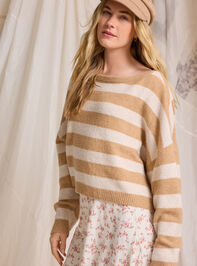 Greer Boat Neck Stripe Sweater Detail 3 - TULLABEE