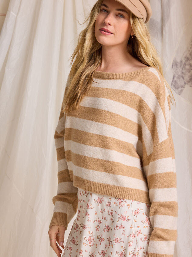 Greer Boat Neck Stripe Sweater Detail 3 - TULLABEE
