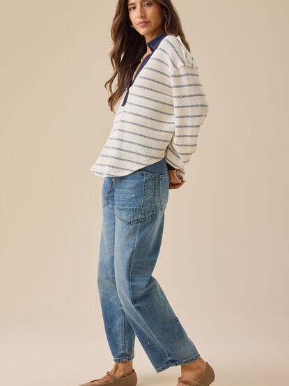 Lark Striped Oversized Polo - TULLABEE