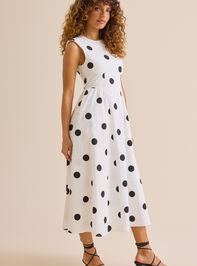 Eloria Polka Dot Maxi Dress Detail 5 - TULLABEE