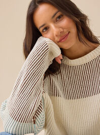 Sloane Ribbed Striped Sweater Detail 5 - TULLABEE