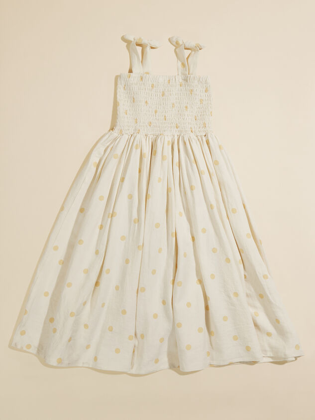 Katelyn Polka Dot Smocked Dress by Rylee + Cru Detail 3 - TULLABEE