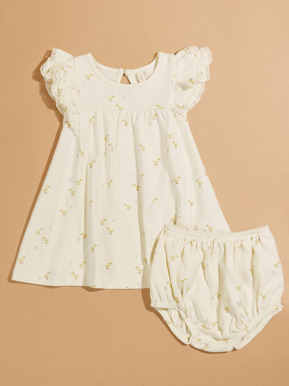 Duckling Flutter Dress and Bloomer Set by Quincy Mae - TULLABEE