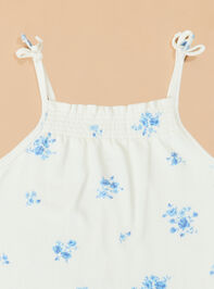 Polly Floral Flutter Romper Detail 3 - TULLABEE