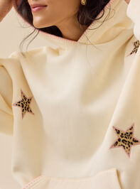 Leopard Star Stitched Hoodie Detail 3 - TULLABEE
