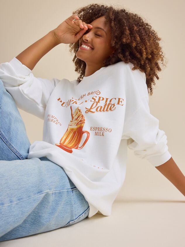 Pumpkin Spice Latte Pullover Detail 3 - TULLABEE