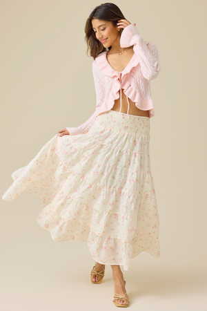 Primrose Tiered Floral Midi Skirt - Altar'd State