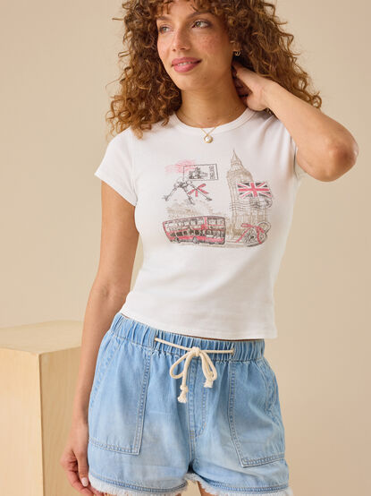 Evelyn Tie Denim Short - TULLABEE