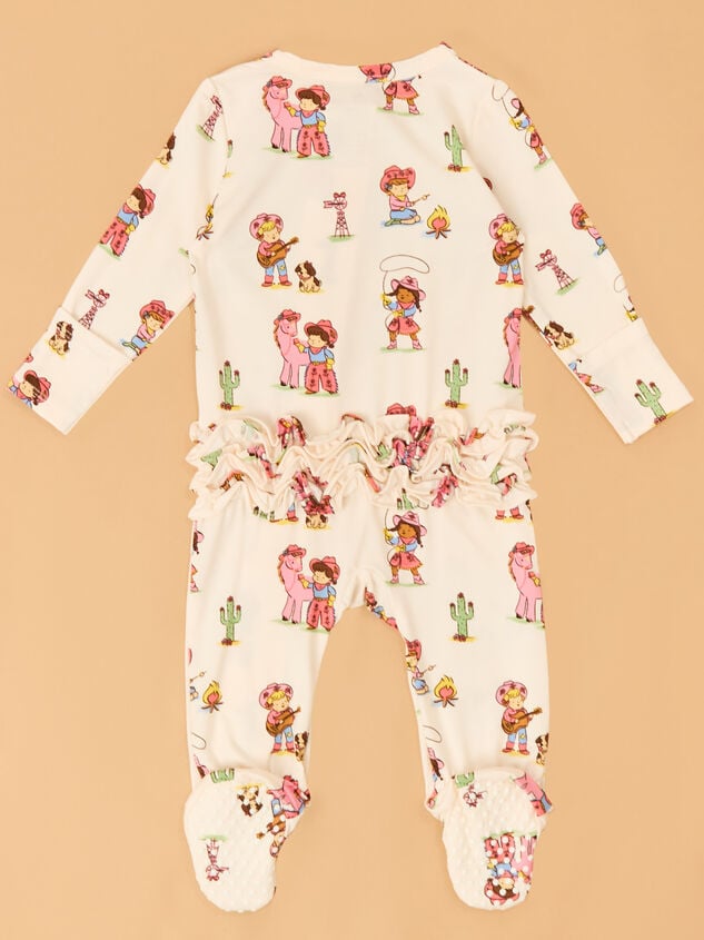 Vintage Cowgirl Ruffle Footie Detail 3 - TULLABEE