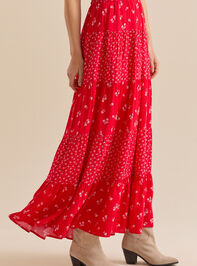 Fleur Floral Maxi Skirt Detail 5 - TULLABEE