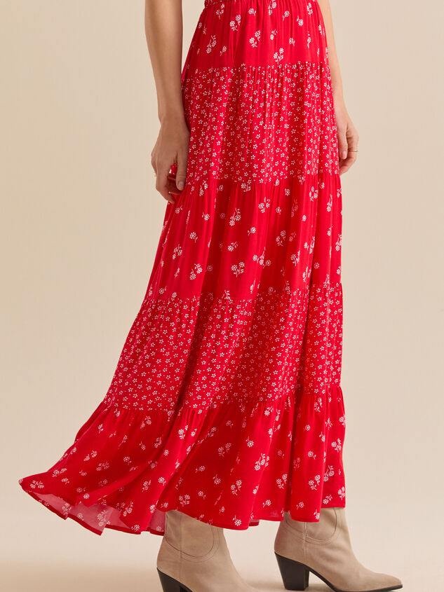 Fleur Floral Maxi Skirt Detail 5 - TULLABEE
