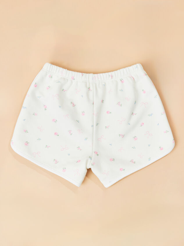 Emerson Floral Bow Shorts Detail 3 - TULLABEE