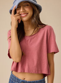 Charly Lace Trim Cropped Tee - TULLABEE
