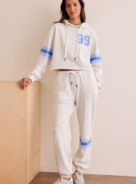 99 Lineup Striped Hoodie Detail 3 - TULLABEE