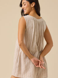 Evie Striped Linen Romper Detail 5 - TULLABEE