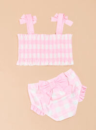 Penny Gingham Bow Swimsuit by Mud Pie Detail 2 - TULLABEE
