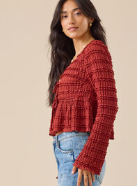 Livvy Ruffle Tie Front Top Detail 3 - TULLABEE