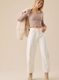 Aurelia Long Sleeve Jacquard Cami Detail 2 - TULLABEE