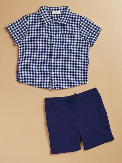 Levi Button Down Polo and Short Set - TULLABEE