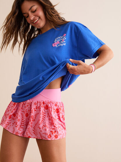 In Motion Floral Crossover Shorts - TULLABEE