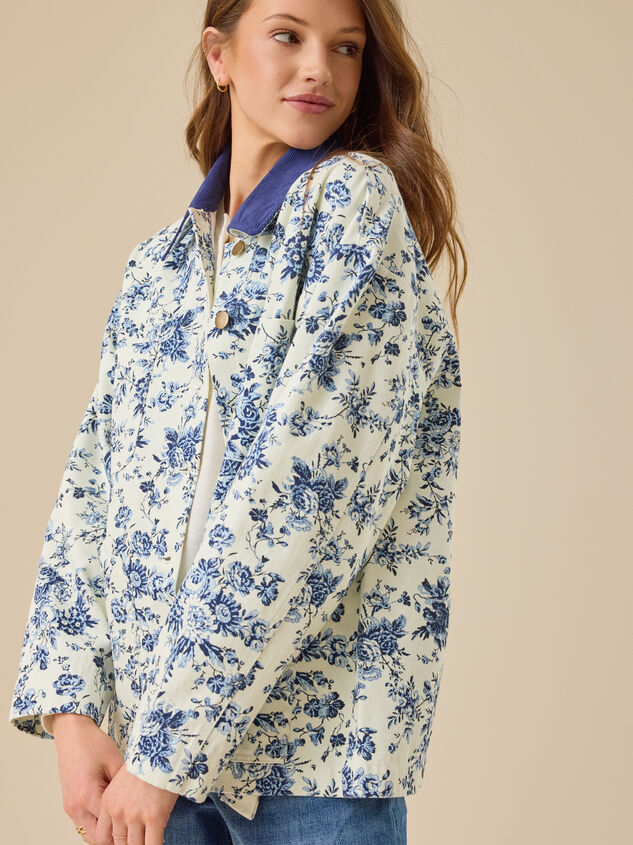 Mina Floral Barn Jacket Detail 2 - TULLABEE
