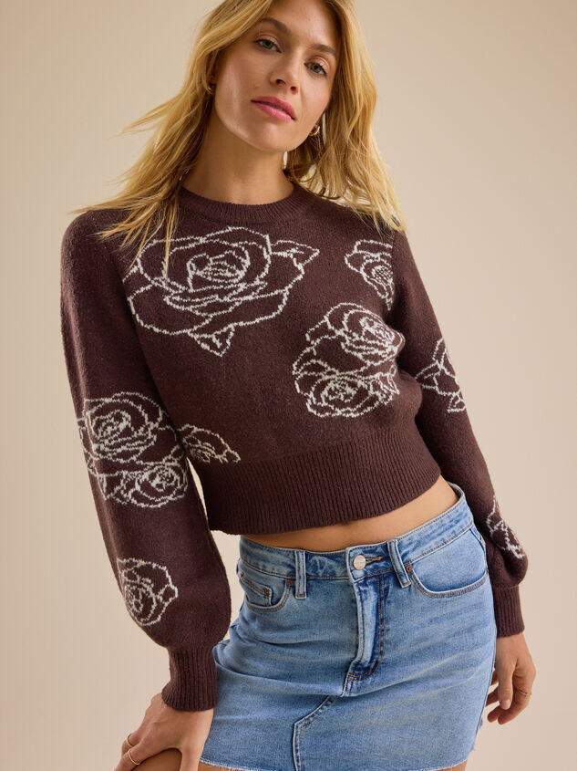 Madi Patterned Rose Sweater - TULLABEE
