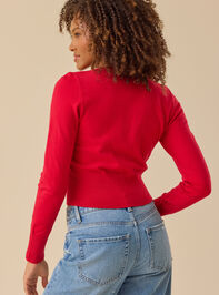 Amaya Heart Button Cardigan Detail 3 - TULLABEE