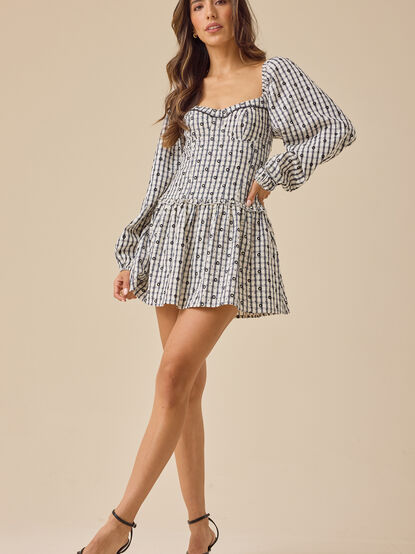 Navy Plaid Mini Dress - TULLABEE