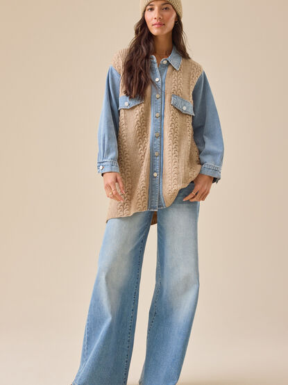 Wilma Mixed Button-Up - TULLABEE