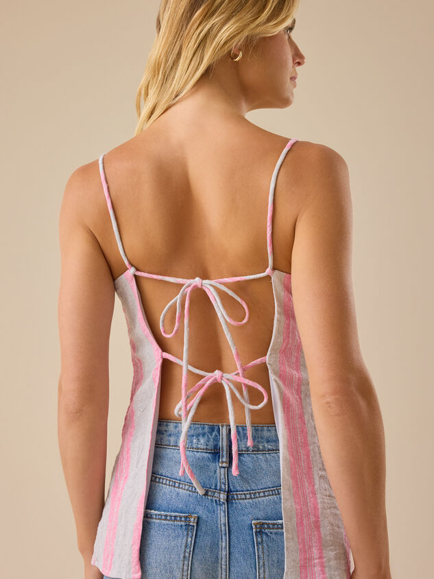 Nikki Striped Tie Back Top Detail 2 - TULLABEE