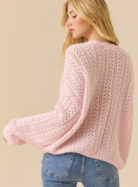 Angelina Pointelle Scalloped Cardigan Detail 3 - TULLABEE