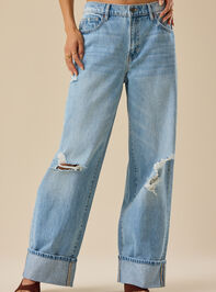 Ottilie Cuffed Baggy Jeans Detail 3 - TULLABEE