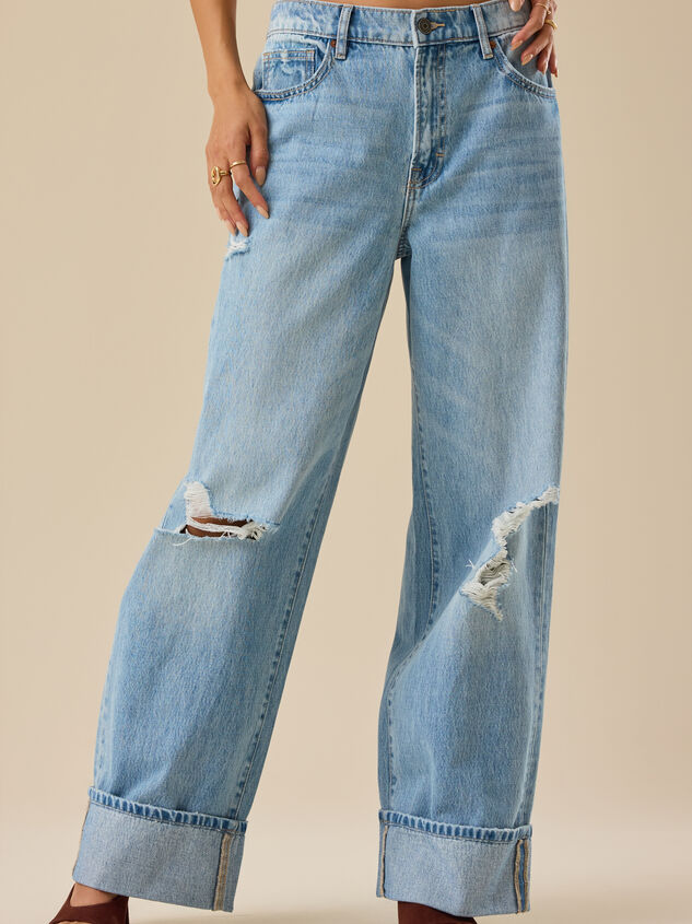 Ottilie Cuffed Baggy Jeans Detail 3 - TULLABEE