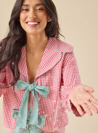 Emerie Tie Front Sleep Top Detail 7 - TULLABEE