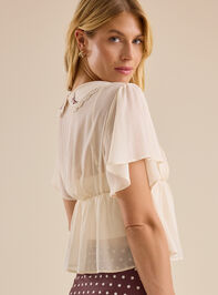 Suki Chiffon Babydoll Blouse Detail 4 - TULLABEE