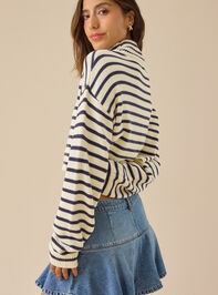 Pixie Striped Cropped Sweater Detail 5 - TULLABEE