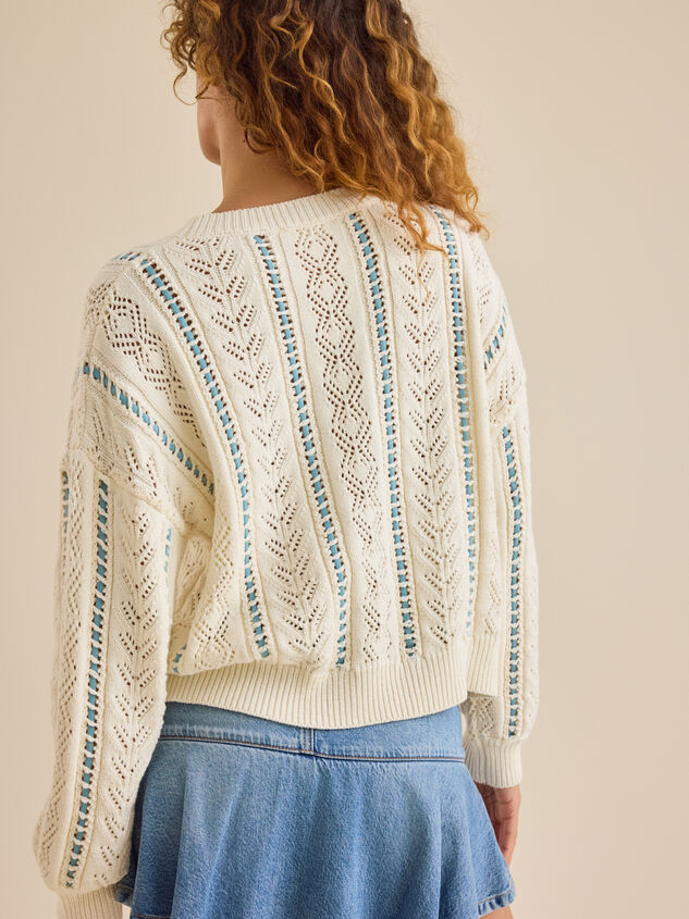 Isabella Pointelle Sweater Detail 4 - TULLABEE