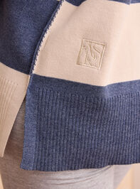 Varsity Charm Striped Quarter Zip Detail 6 - TULLABEE
