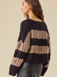 Hailey Striped Henley Sweater Detail 4 - TULLABEE