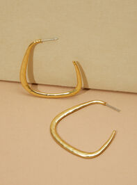 18K Gold Textured Hoop Earrings - TULLABEE