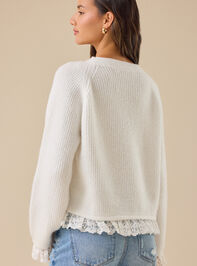 Salome Lace Trim Cardigan Detail 5 - TULLABEE