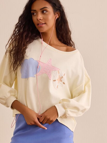 Jamie Beach Cropped Sweatshirt - TULLABEE