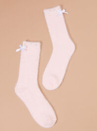 Cozy Chenille Pearl Lined Bow Sock - TULLABEE