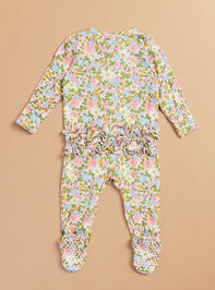 Kate Floral Ruffle Footie Detail 3 - TULLABEE
