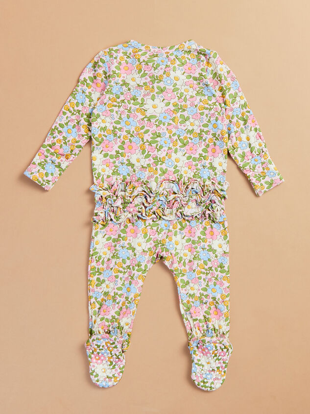 Kate Floral Ruffle Footie Detail 3 - TULLABEE
