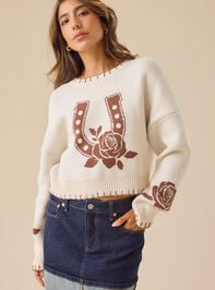 Whitney Horseshoe Sweater Detail 2 - TULLABEE