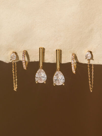 18k Gold Diamond Dangle Earring Pack - TULLABEE