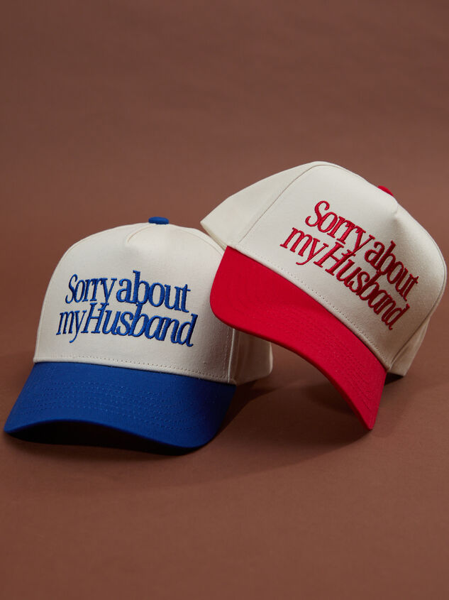 Sorry About My Husband Gameday Trucker Hat Detail 2 - TULLABEE